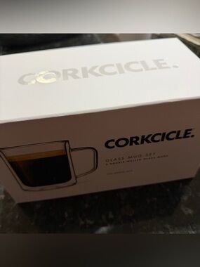 Corkcicle Double-Walled Glass Mugs, Set of 2, brand new